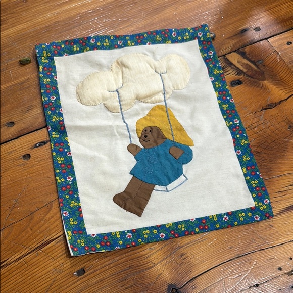 Other - Vintage Handmade Paddington Quilt Patch with Floral Border